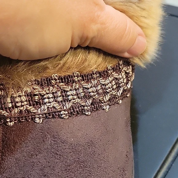 Isotoner Brown Faux Fur Slippers - Picture 7 of 7